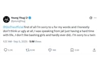 Thug's apology to GloRilla via X (Image via X/ @youngthug)